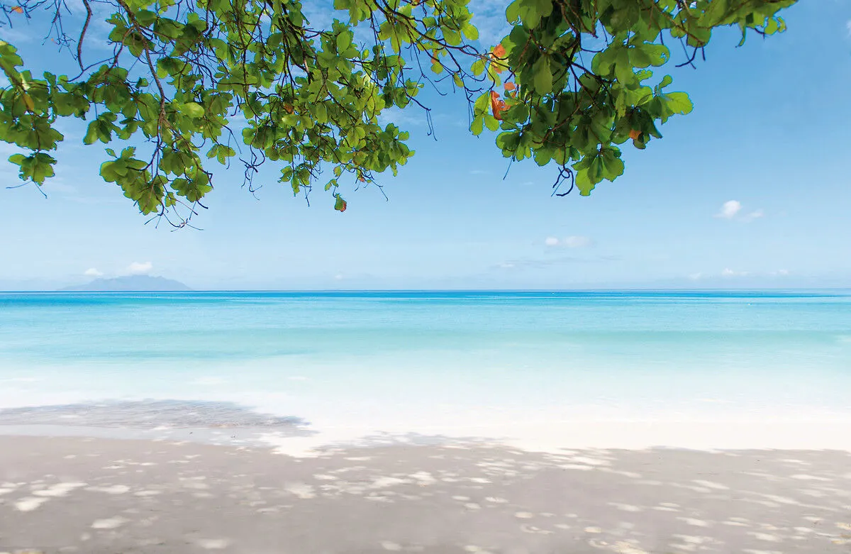 Pogled na turkizno morje in plažo Beau Vallon